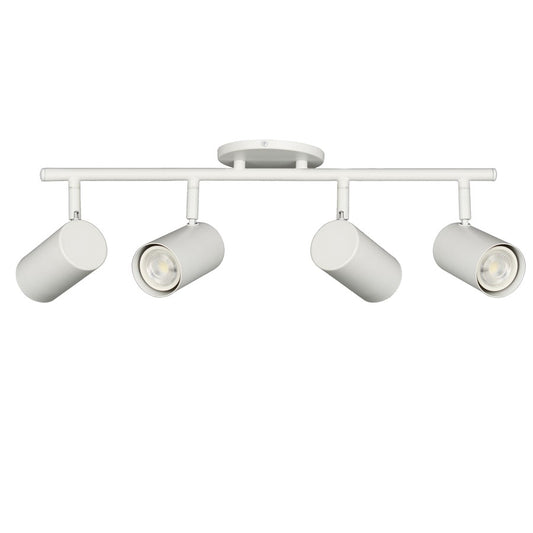 Dainolite Taylor 24in 4-Light Track Light | Contemporary Matte White Metal | Kitchen & Dining Room | 24.75 x 7 x 5.5 in | Model TAY-254SF-MW