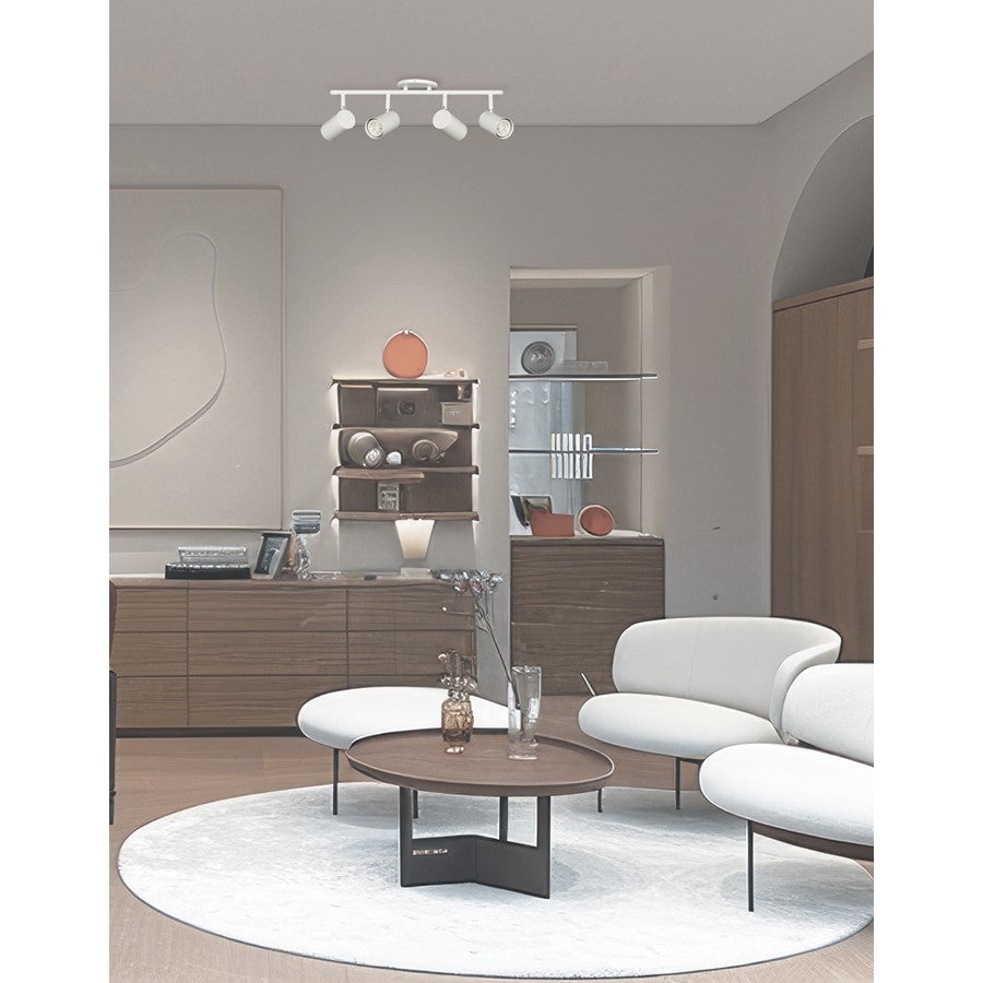 Dainolite Taylor 24in 4-Light Track Light | Contemporary Matte White Metal | Kitchen & Dining Room | 24.75 x 7 x 5.5 in | Model TAY-254SF-MW