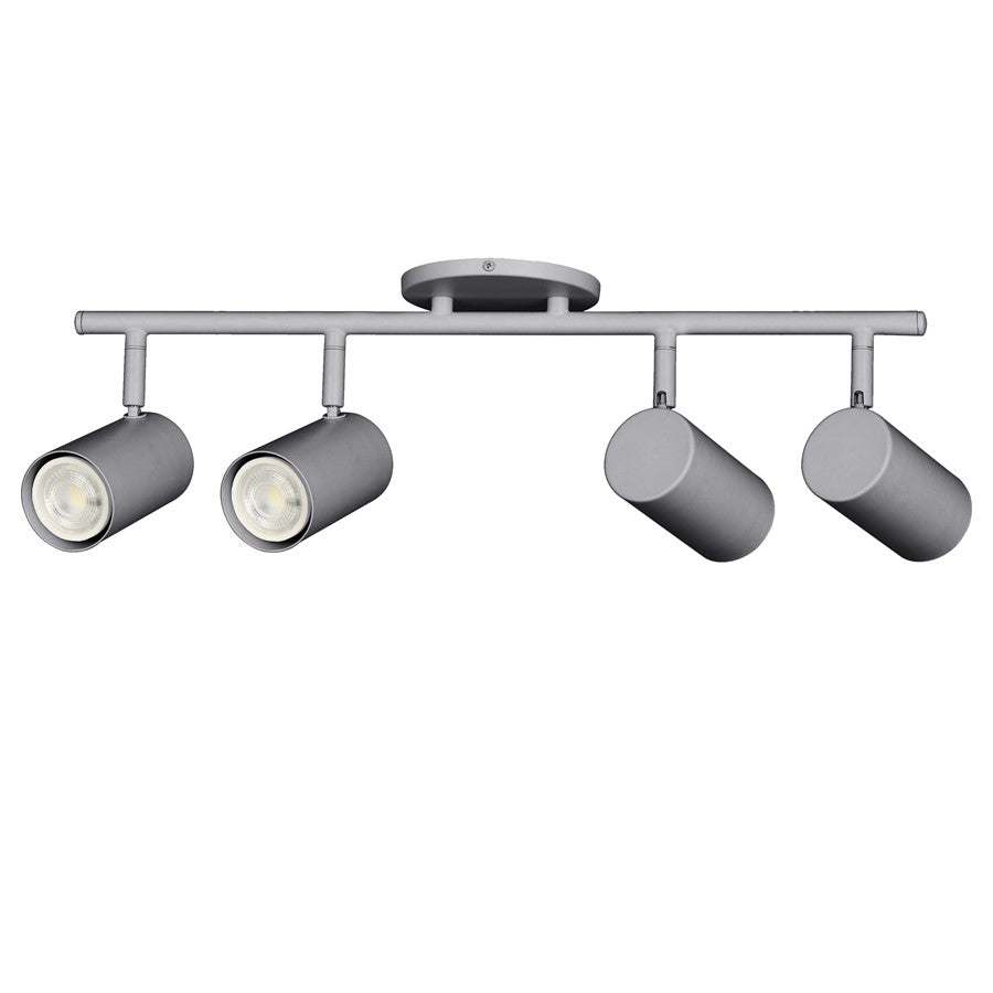 Dainolite Taylor 24in 4-Light Track Light | Contemporary Satin Chrome Metal | Kitchen & Dining Room | 24.75 x 7 x 5.5 in | Model TAY-254SF-SC