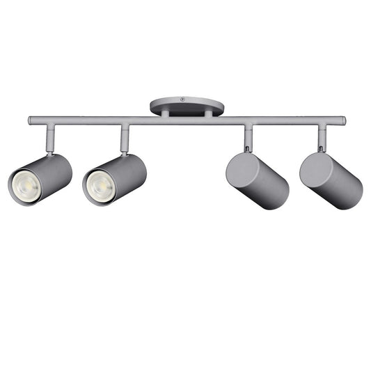 Dainolite Taylor 24in 4-Light Track Light | Contemporary Satin Chrome Metal | Kitchen & Dining Room | 24.75 x 7 x 5.5 in | Model TAY-254SF-SC