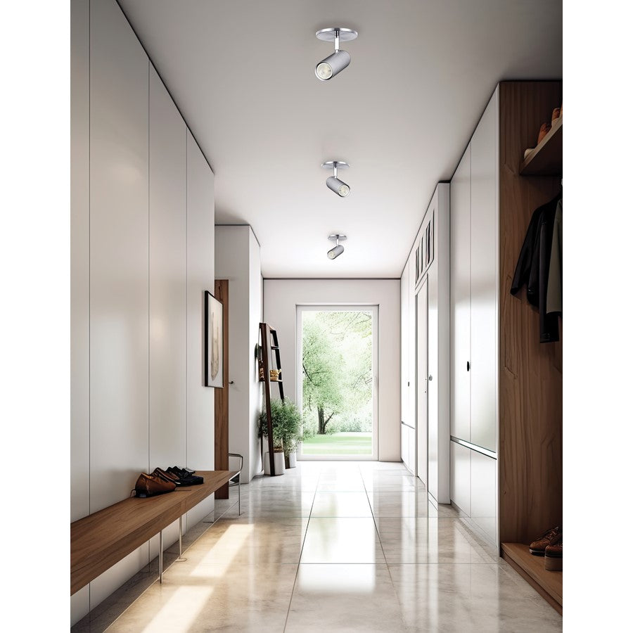 Dainolite Taylor 5.75in 1-Light Track Light | Contemporary Satin Chrome Metal | Kitchen & Office Accent | 2.5 x 5.75 x 5.5 in | Model TAY-51SF-SC