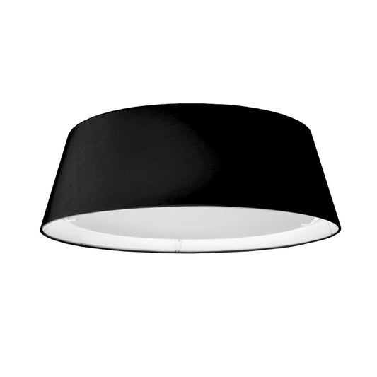 Dainolite 17in 1-Light LED Flush Mount | Contemporary Black and White Fabric Shade | Bedroom & Hallway | 17 x 17 x 6 in | Model TDLED-17FH-BK