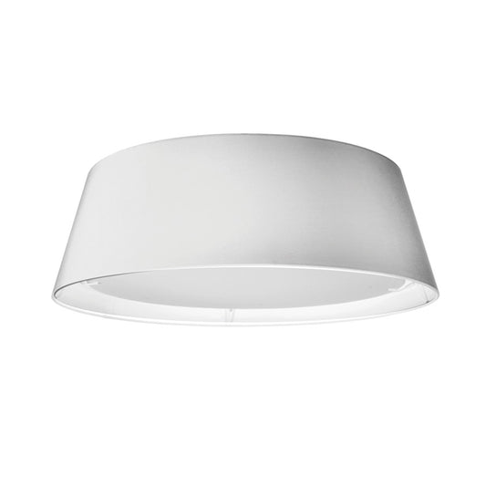 Dainolite TDLED-17FH 17in 1-Light LED Flush Mount | Modern Black and White Fabric Hardback Shade | Bedroom & Hallway Ceiling Light | Model TDLED-17FH-WH