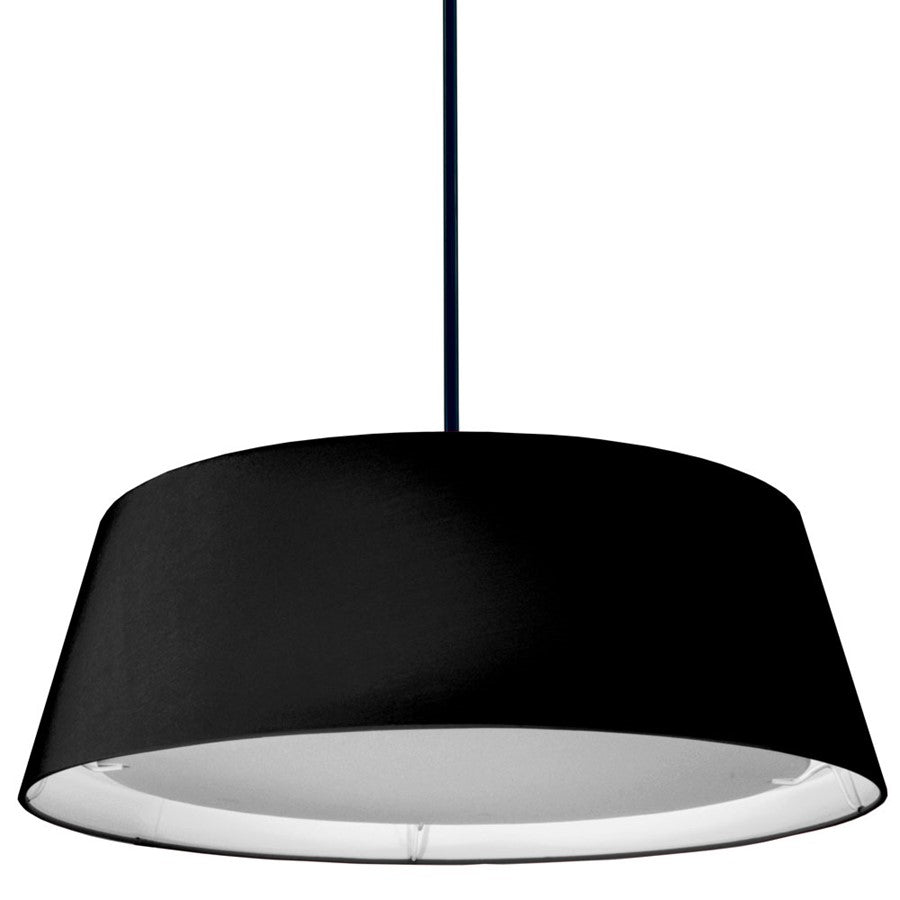 Dainolite TDLED 24in 1-Light LED Pendant | Modern Black Fabric and Polished Chrome Steel | Kitchen Island & Dining Room | 24 x 24 x | Model TDLED-24LP-BK