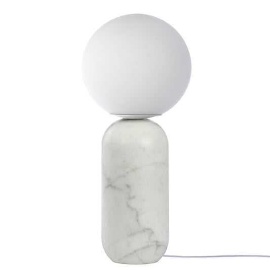 Dainolite Tierra 18in 1-Light Table Lamp | Contemporary White Alabaster Glass | Office & Bedroom | 8 x 8 x 18 in | Model TIE-181T-ALB-WH