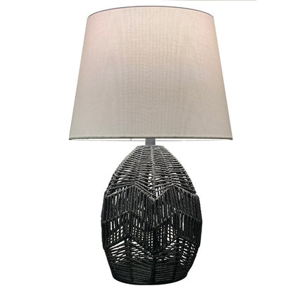 Dainolite Tillie 18in 1-Light Table Lamp | Transitional Black String and Beige Fabric Shade | Office & Bedroom | Model TIL-181T-MB