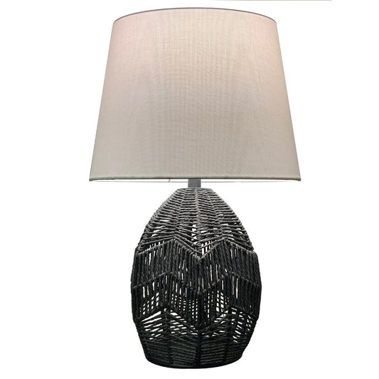 Dainolite Tillie 18in 1-Light Table Lamp | Transitional Black String and Beige Fabric Shade | Office & Bedroom | Model TIL-181T-MB