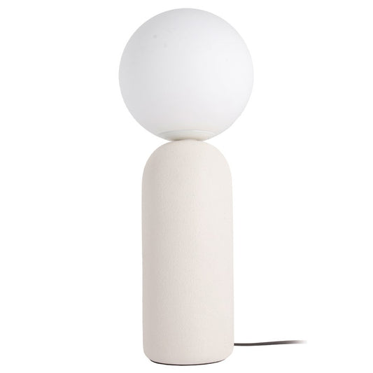 Dainolite Toria 1-Light Table Lamp | Modern Matte White Ceramic and White Glass Globe | Bedroom & Living Room Accent | Model TOA-201T-MW