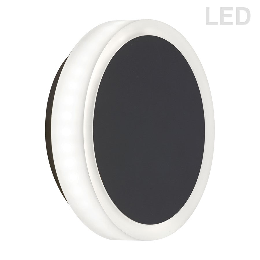 Dainolite Topaz 1-Light Wall Sconce | Modern Matte Black Metal and White Acrylic | Bathroom & Hallway Accent | 1.5 x 6 x 6 in | Model TOP-612LEDW-MB