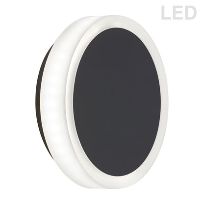 Dainolite Topaz 1-Light Wall Sconce | Modern Matte Black Metal and White Acrylic | Bathroom & Hallway Accent | 1.5 x 6 x 6 in | Model TOP-612LEDW-MB