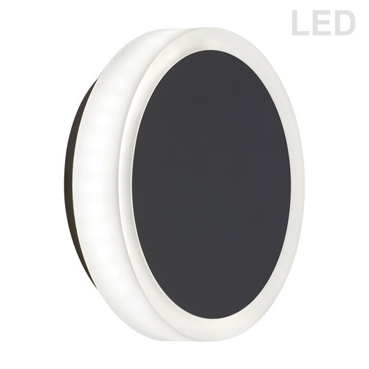 Dainolite Topaz 1-Light Wall Sconce | Modern Matte Black Metal and White Acrylic | Bathroom & Hallway Accent | 1.5 x 6 x 6 in | Model TOP-612LEDW-MB