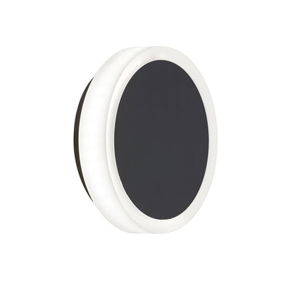Dainolite Topaz 1-Light Wall Sconce | Modern Matte Black Metal and White Acrylic | Bathroom & Hallway Accent | 1.5 x 6 x 6 in | Model TOP-612LEDW-MB