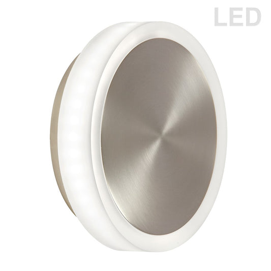 Dainolite Topaz 6in 1-Light LED Wall Sconce | Modern Satin Chrome and White Acrylic | Bathroom Vanity & Hallway | 6 x 6 x 1.5 in | Model TOP-612LEDW-SC