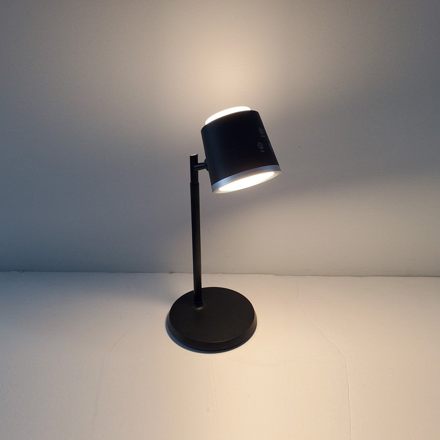 Dainolite Tram 6in 1-Light LED Task Lamp | Modern Matte Black Metal | Bedroom & Office Desk | 6 x 6 x 13 in | Model TRM-175LEDT-MB