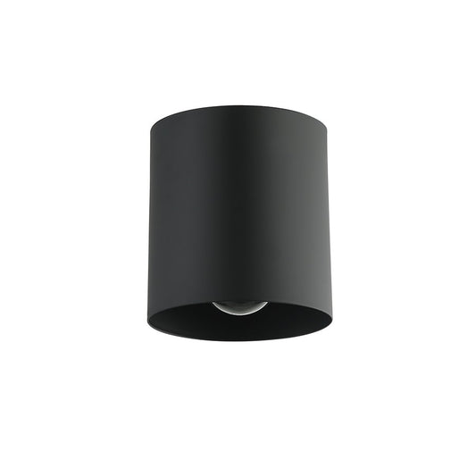 Dainolite Theron 5in 1-Light Flush Mount | Contemporary Matte Black Metal | Hallway & Bathroom Ceiling Light | 5 x 5 x 5 in | Model TRN-41FH-MB