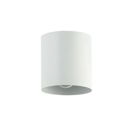 Dainolite Theron 5in 1-Light Flush Mount | Contemporary Matte White Metal | Hallway & Bedroom Ceiling Light | 5 x 5 x 6.5 in | Model TRN-41FH-MW