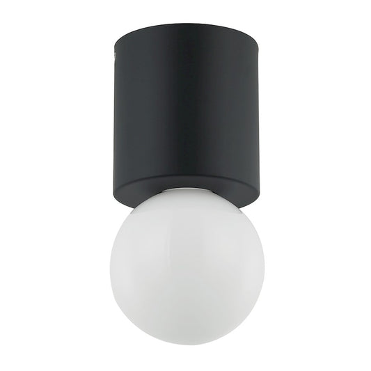 Dainolite Theron 5in 1-Light Flush Mount | Contemporary Matte Black Metal | Ceiling Hallway & Bathroom | 5 x 5 x 5 in | Model TRN-51FH-MB
