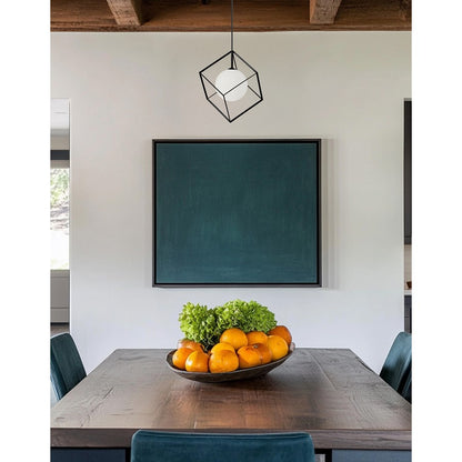 Dainolite Thomson 11in 1-Light Pendant | Modern Matte Black and Opal Glass | Kitchen Island & Dining Room | 11 x 11 x 14 in | Model TSN-1P-MB