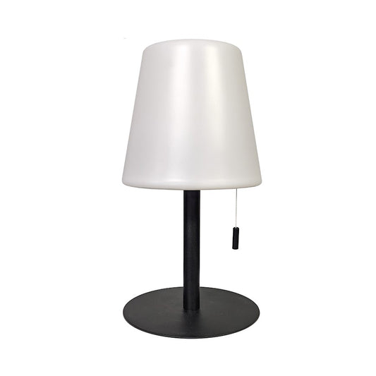 Dainolite Tinsley 12in LED Table Lamp | Matte Black and White Acrylic | Bedroom & Outdoor Patio | 200 Lumens, 3000K, Dimmable | Model TSY-113LEDT-MB