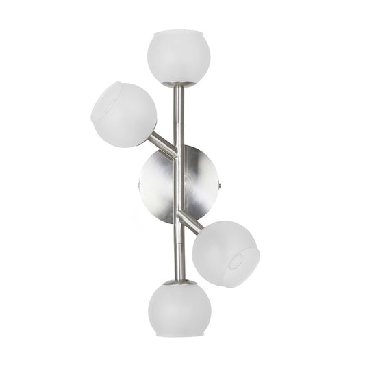 Dainolite Tanglewood 17in 4-Light Wall Sconce | Contemporary Satin Chrome and Frosted Glass | Living Room & Hallway Accent Light | 6 x | Model TWD-174W-SC