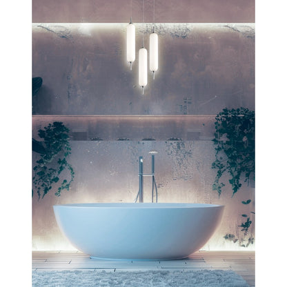 Dainolite Typha 12in 3-Light Pendant | Modern Polished Chrome and White Glass | Kitchen Island & Dining Room | 12 x 12 x 14 in | Model TYA-1230LEDP-PC