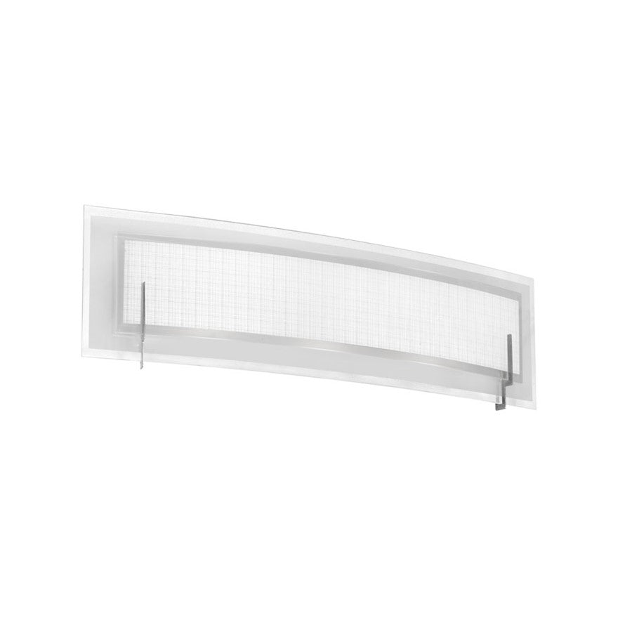 Dainolite V038 22in 2-Light Vanity Light | Modern Satin Chrome Steel and Frosted Linen Glass | Bathroom Vanity | 22 x 5.5 x 6.5 in | Model V038-2W-SC