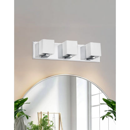 Dainolite 19in 3-Light Vanity Light | Polished Chrome and Frosted Glass | Bathroom & Powder Room | 19 x 4 x 4.5 in | Model V1230-3W-PC