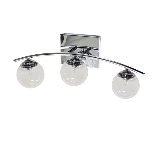 Dainolite Vanda 20in 3-Light Vanity | Traditional Polished Chrome and Clear Glass | Bathroom & Powder Room | 8 x 20 x 6 in | Model V13-203W-PC