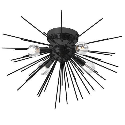 Dainolite Vega 18in 4-Light Flush Mount | Contemporary Matte Black | Hallway & Bedroom | 18 x 18 x 11 in | Model VEG-184FH-MB