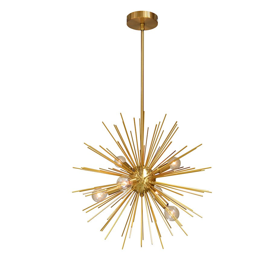 Dainolite Vegas 20in 6-Light Pendant | Painted Gold and Vintage Bronze Steel | Kitchen Island & Dining Room | 20 x 20 x 20 in | Model VEG-196P-GLD-VB