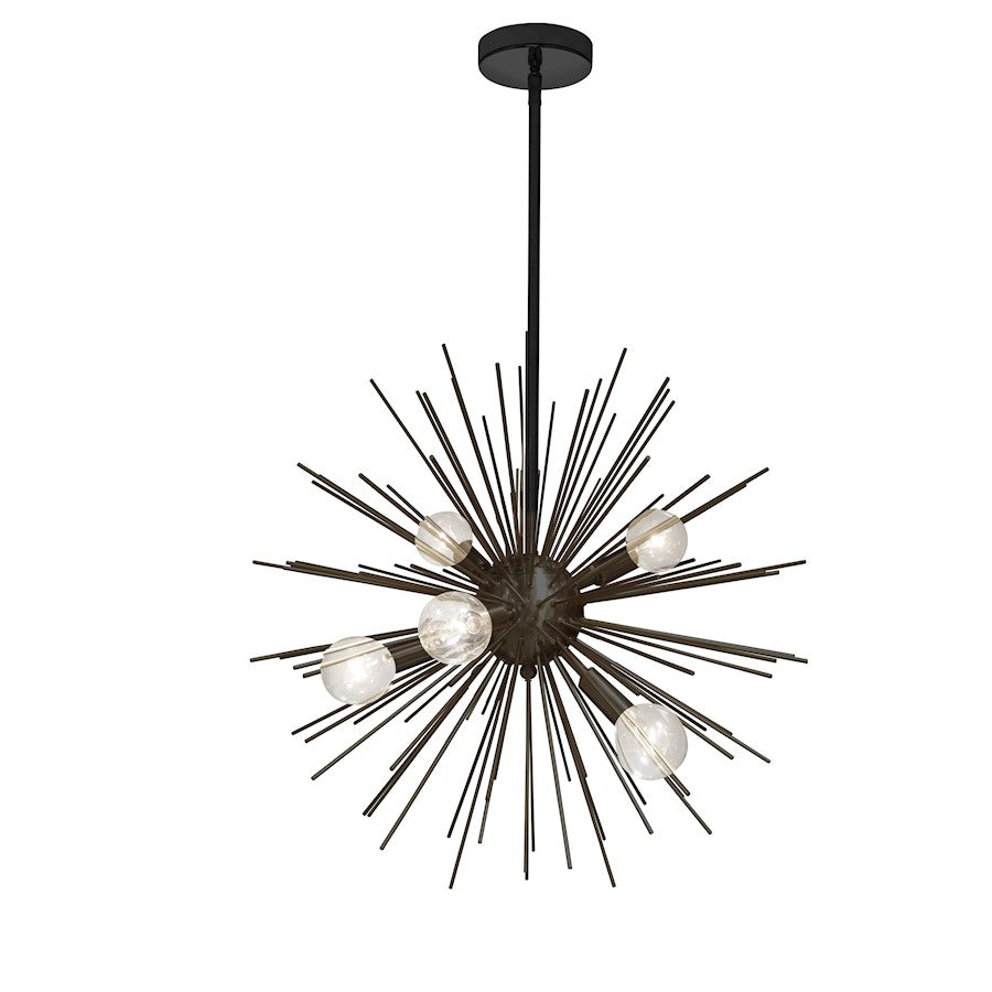 Dainolite Vega 20in 6-Light Pendant | Contemporary Matte Black Metal | Kitchen Island & Dining Room | 20 x 20 x 20 in | Model VEG-196P-MB