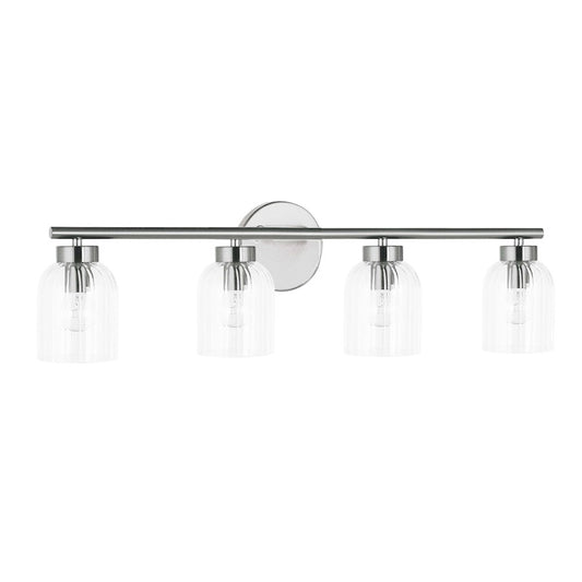 Dainolite Vienna 29in 4-Light Vanity | Transitional Polished Chrome and Clear Glass | Bathroom & Powder Room | 29 x 5.75 x 7.25 in | Model VIE-294W-PC