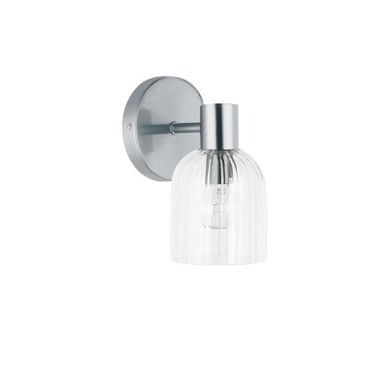 Dainolite Vienna 1-Light Wall Sconce | Transitional Polished Chrome and Clear Glass | Bathroom & Hallway Accent | Model VIE-81W-PC