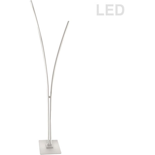 Dainolite Vincent 65in 1-Light Floor Lamp | Modern Matte White and White Acrylic | Living Room & Bedroom | 2500 Lumens 3000K | Model VIN-6536LEDF-MW