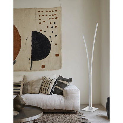 Dainolite Vincent 65in 1-Light Floor Lamp | Modern Matte White and White Acrylic | Living Room & Bedroom | 2500 Lumens 3000K | Model VIN-6536LEDF-MW