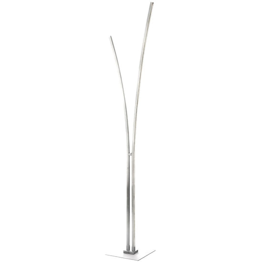 Dainolite Vincent 65in 1-Light Floor Lamp | Modern Silver and White Silicone | Living Room & Bedroom | 2720 Lumens 3000K | Model VIN-6536LEDF-SV