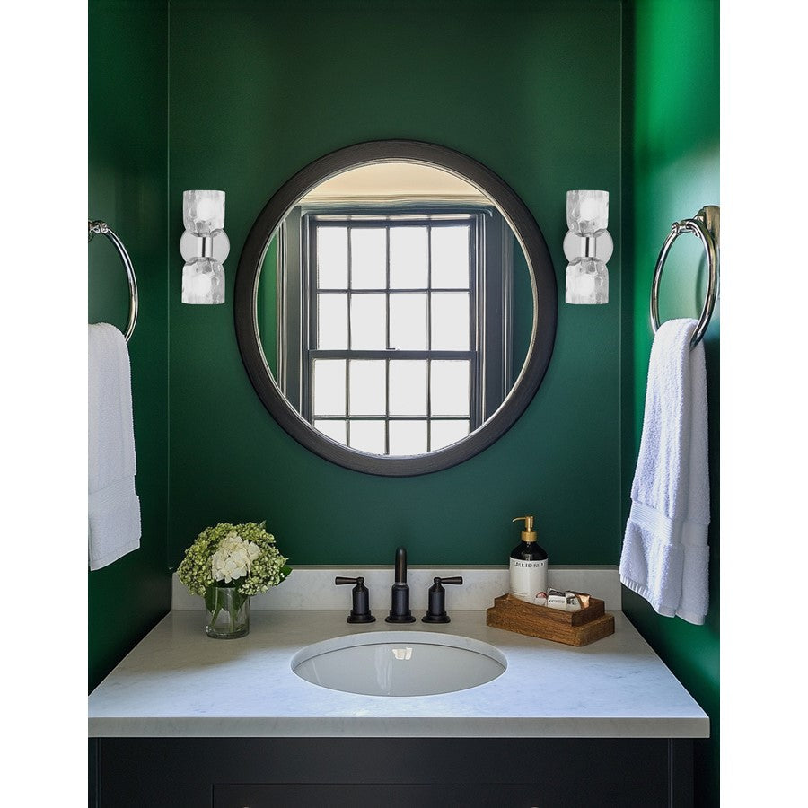 Dainolite Vallora 2-Light Vanity Light | Transitional Polished Chrome and Clear Glass | Bathroom & Powder Room | 11.5 in H | Model VLA-102W-PC-CLR