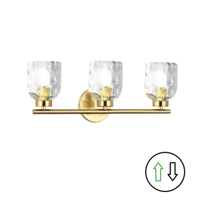 Dainolite Vallora 3-Light Vanity Light | Transitional Aged Brass and Clear Glass | Bathroom & Powder Room | 21 in W | Model VLA-213W-AGB-CLR
