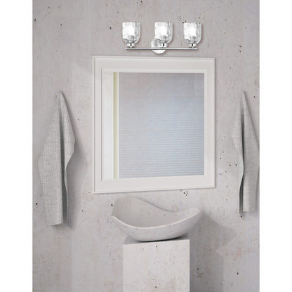 Dainolite Vallora 3-Light Vanity Light | Transitional Polished Chrome and Clear Glass | Bathroom & Powder Room | 21 in W | Model VLA-213W-PC-CLR