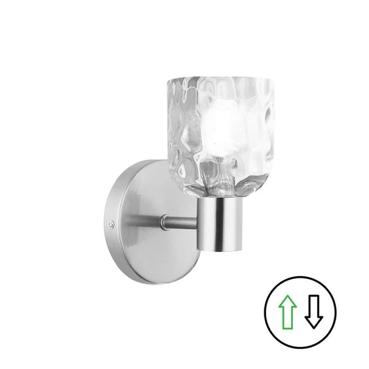 Dainolite Vallora 8in 1-Light Vanity Light | Transitional Polished Chrome and Clear Glass | Bathroom & Powder Room | Model VLA-81W-PC-CLR