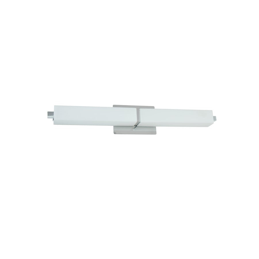 Dainolite VLD-172 27in 1-Light LED Vanity Light | White Frosted Glass and Polished Chrome Steel | Bathroom Vanity | 27 x 3 x 5 in | Model VLD-172-24-PC