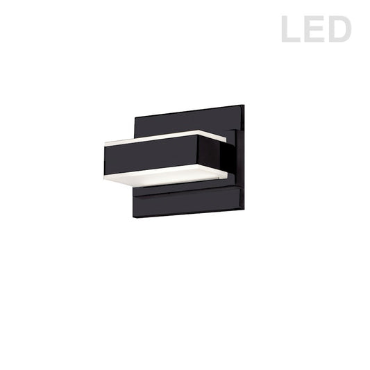 Dainolite VLD-215 6in 1-Light Vanity Light | Matte Black Painted and Frosted Acrylic | Bathroom Vanity | 6 x 4.75 x 4.5 in | Model VLD-215-1W-MB