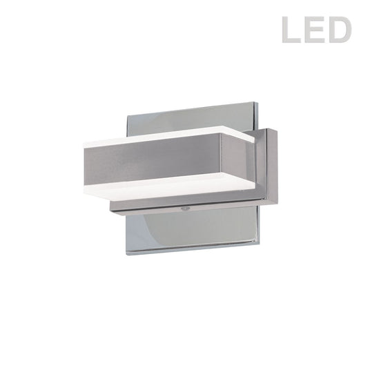 Dainolite VLD-215 6in 1-Light Vanity Light | Polished Chrome Electroplated and White Acrylic | Bathroom Vanity | 6 x 3 x 4.75 in | Model VLD-215-1W-PC