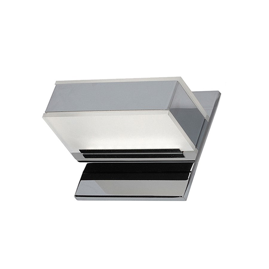 Dainolite VLD-215 6in 1-Light Vanity Light | Polished Chrome Electroplated and White Acrylic | Bathroom Vanity | 6 x 3 x 4.75 in | Model VLD-215-1W-PC