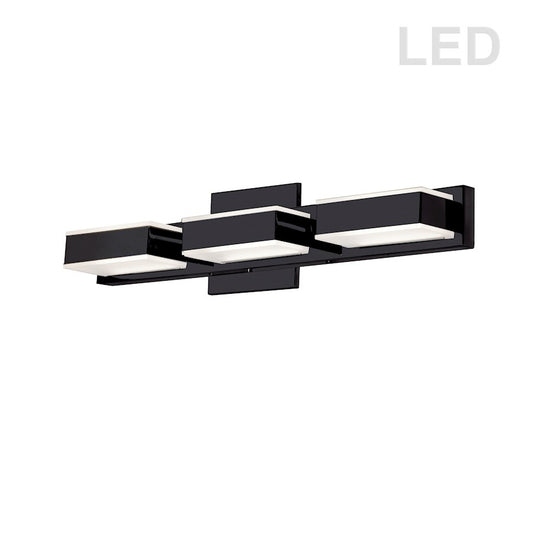 Dainolite VLD-215 20in 3-Light LED Vanity Light | Modern Matte Black and Frosted Acrylic | Bathroom Vanity | 20 x 4.75 x 4.5 in | Model VLD-215-3W-MB