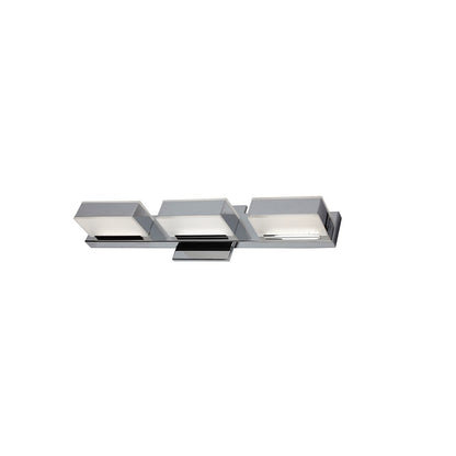 Dainolite VLD-215 20in 3-Light LED Vanity Light | Modern Polished Chrome and White Acrylic | Bathroom Vanity | 20 x 3 x 4.75 in | Model VLD-215-3W-PC