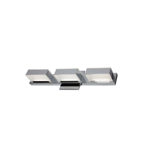 Dainolite VLD-215 20in 3-Light LED Vanity Light | Modern Polished Chrome and White Acrylic | Bathroom Vanity | 20 x 3 x 4.75 in | Model VLD-215-3W-PC
