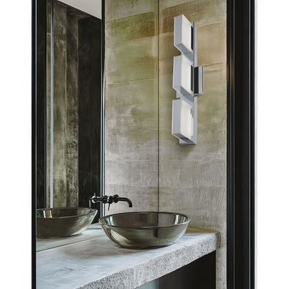 Dainolite VLD-215 20in 3-Light LED Vanity Light | Modern Polished Chrome and White Acrylic | Bathroom Vanity | 20 x 3 x 4.75 in | Model VLD-215-3W-PC