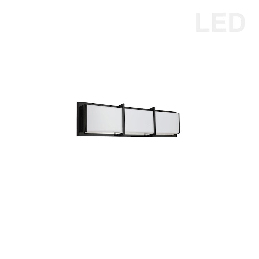 Dainolite Winston 17in 1-Light LED Vanity Light | Modern Matte Black and White Acrylic | Bathroom Vanity | 17 x 3.25 x 5 in | Model VLD-411-MB