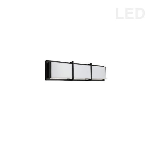 Dainolite Winston 17in 1-Light LED Vanity Light | Modern Matte Black and White Acrylic | Bathroom Vanity | 17 x 3.25 x 5 in | Model VLD-411-MB